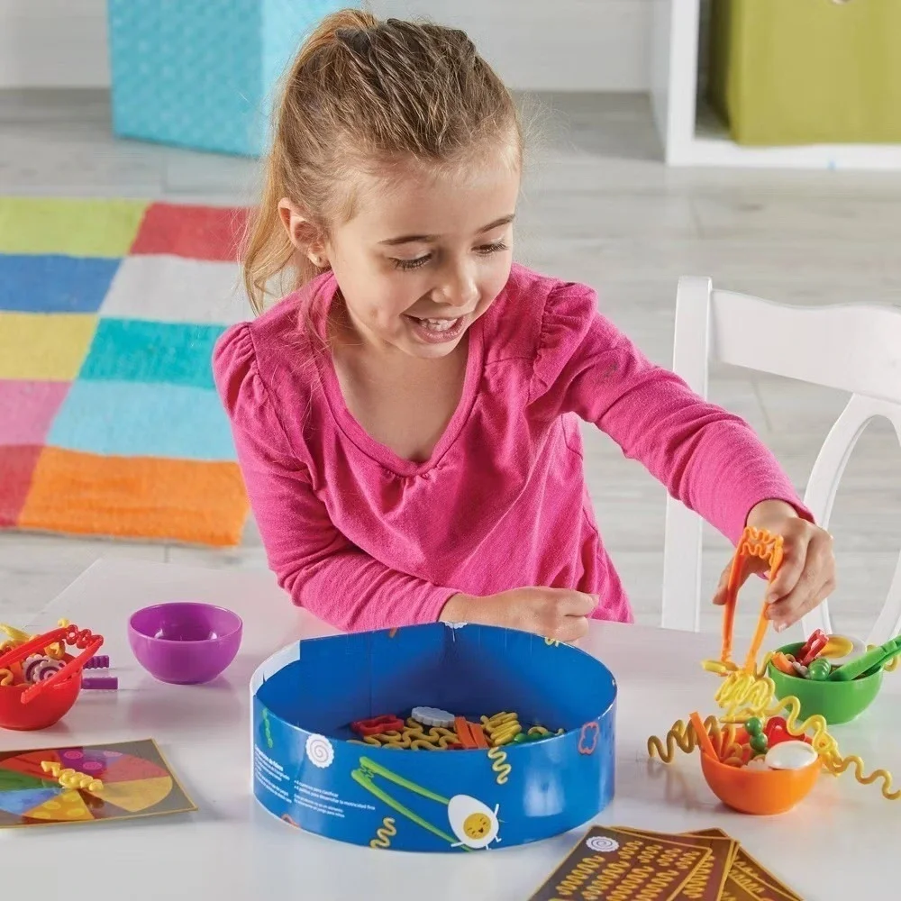 67 Pcs Learning Resources Noodle Knockout! Ramen Rumble Fine Motor Game for Kids